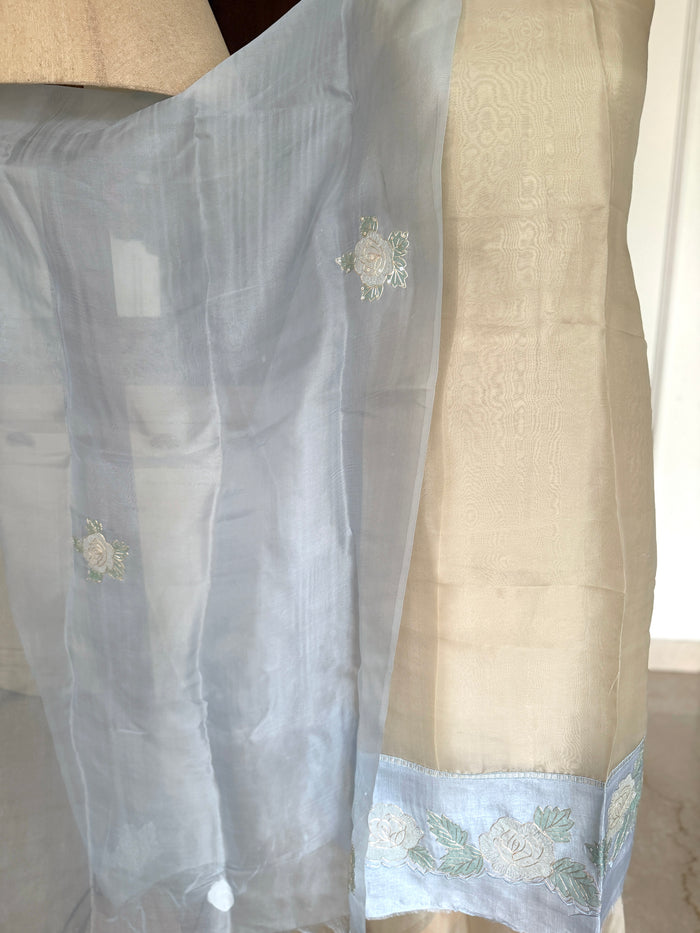 Paste Blue& Beige-3 Piece Suit Set