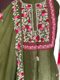 Olive French Knot- 3 Piece Suit