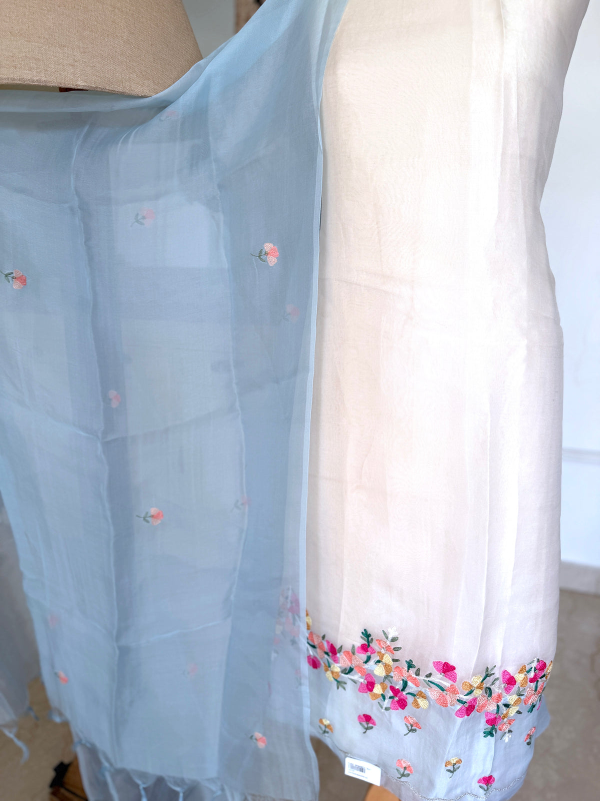 White Blue Ombre- 3 Piece Suit Set