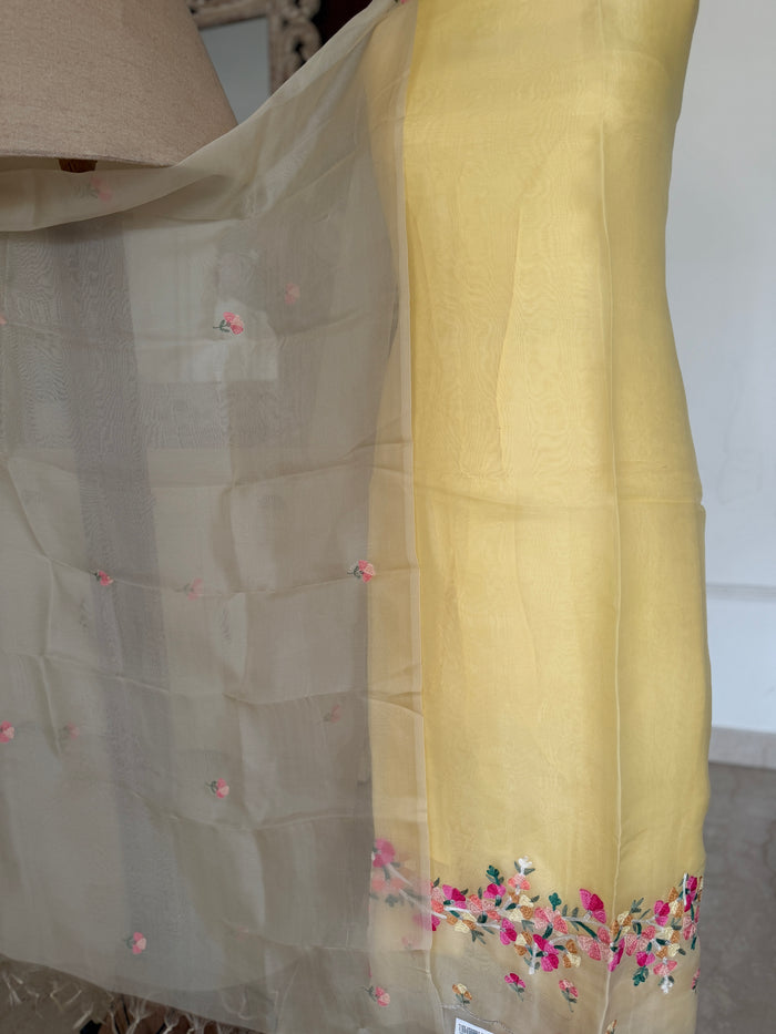Yellow Grey Ombre- 3 Piece Suit Set