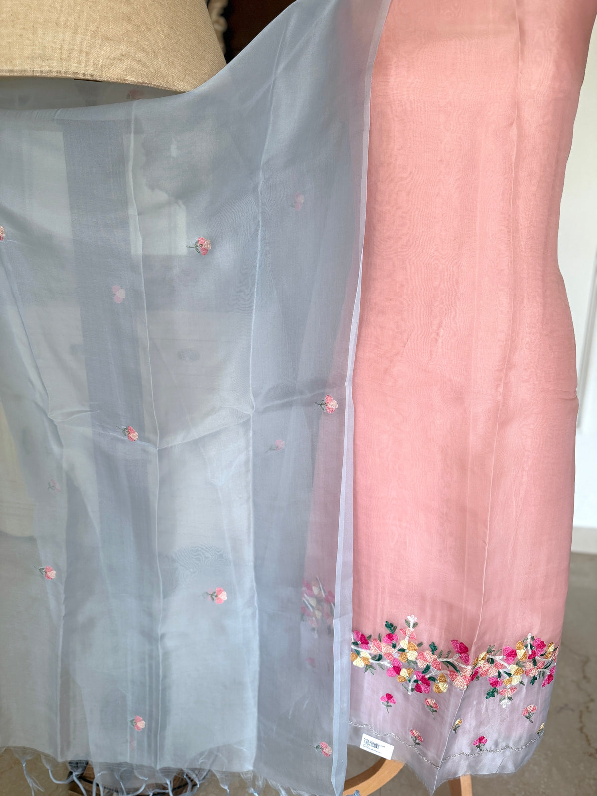 Peach Grey Ombre- 3 Piece Suit Set