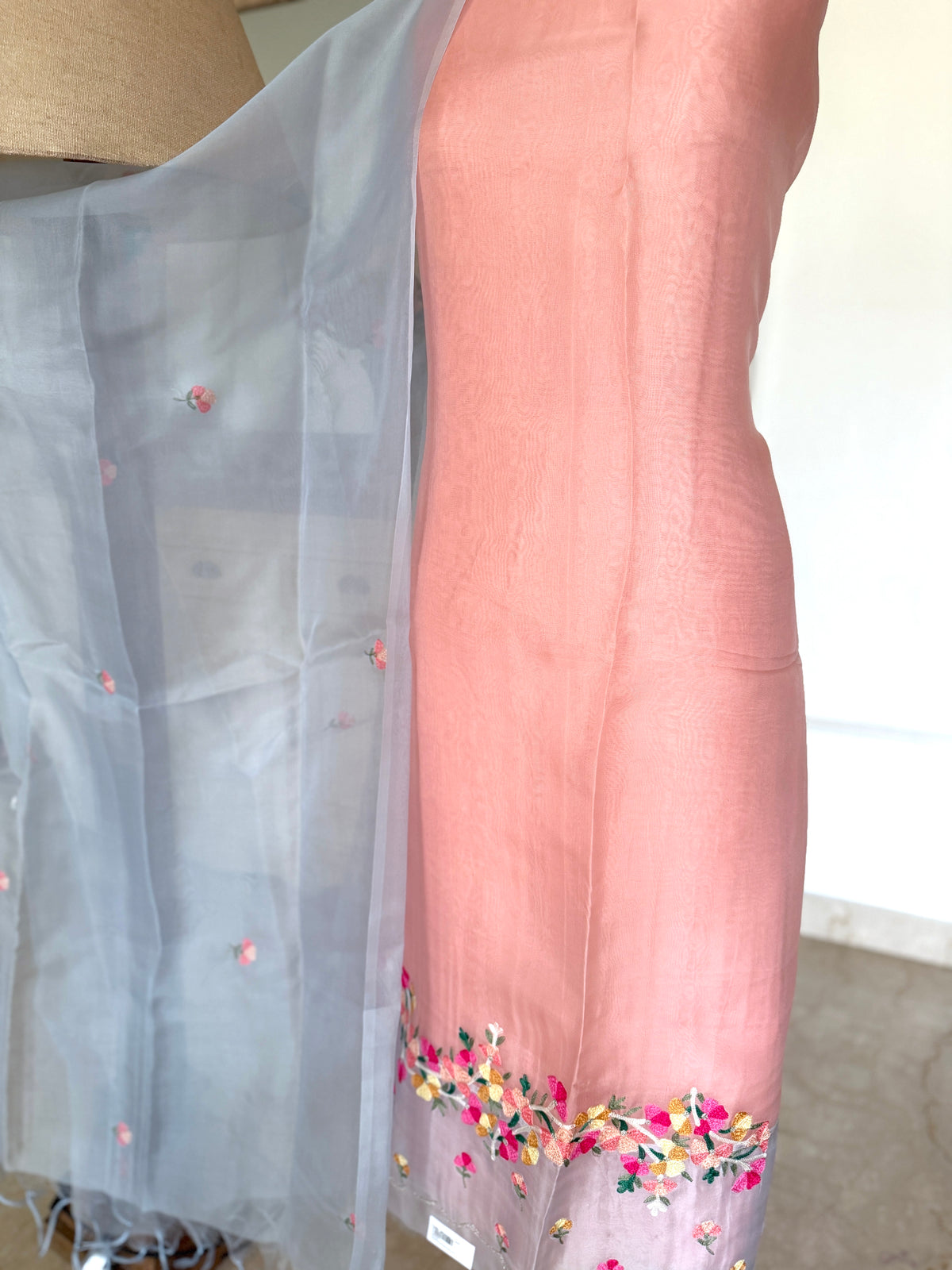 Peach Grey Ombre- 3 Piece Suit Set