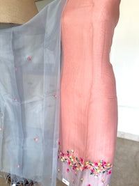 Peach Grey Ombre- 3 Piece Suit Set