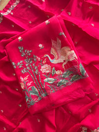 Cherry Red Crane- 3 Piece Suit Set