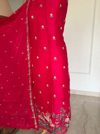 Cherry Red Crane- 3 Piece Suit Set