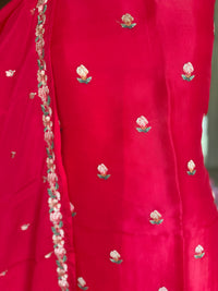 Cherry Red Crane- 3 Piece Suit Set