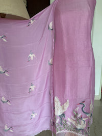 Pink Blush Crane- 3 Piece Suit Set