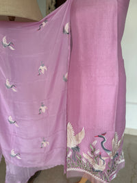 Pink Blush Crane- 3 Piece Suit Set