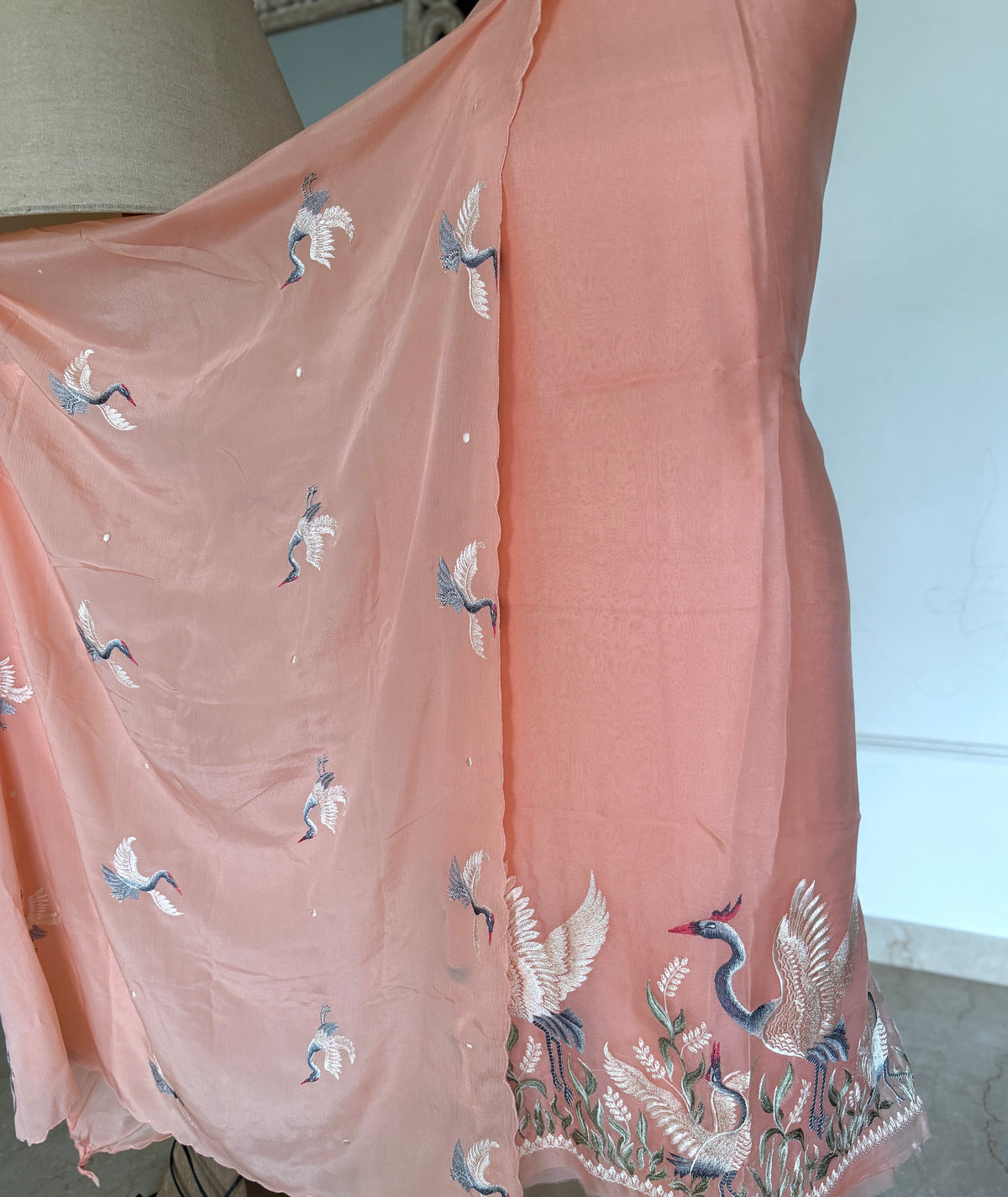 Orange Blush Crane- 3 Piece Suit Set