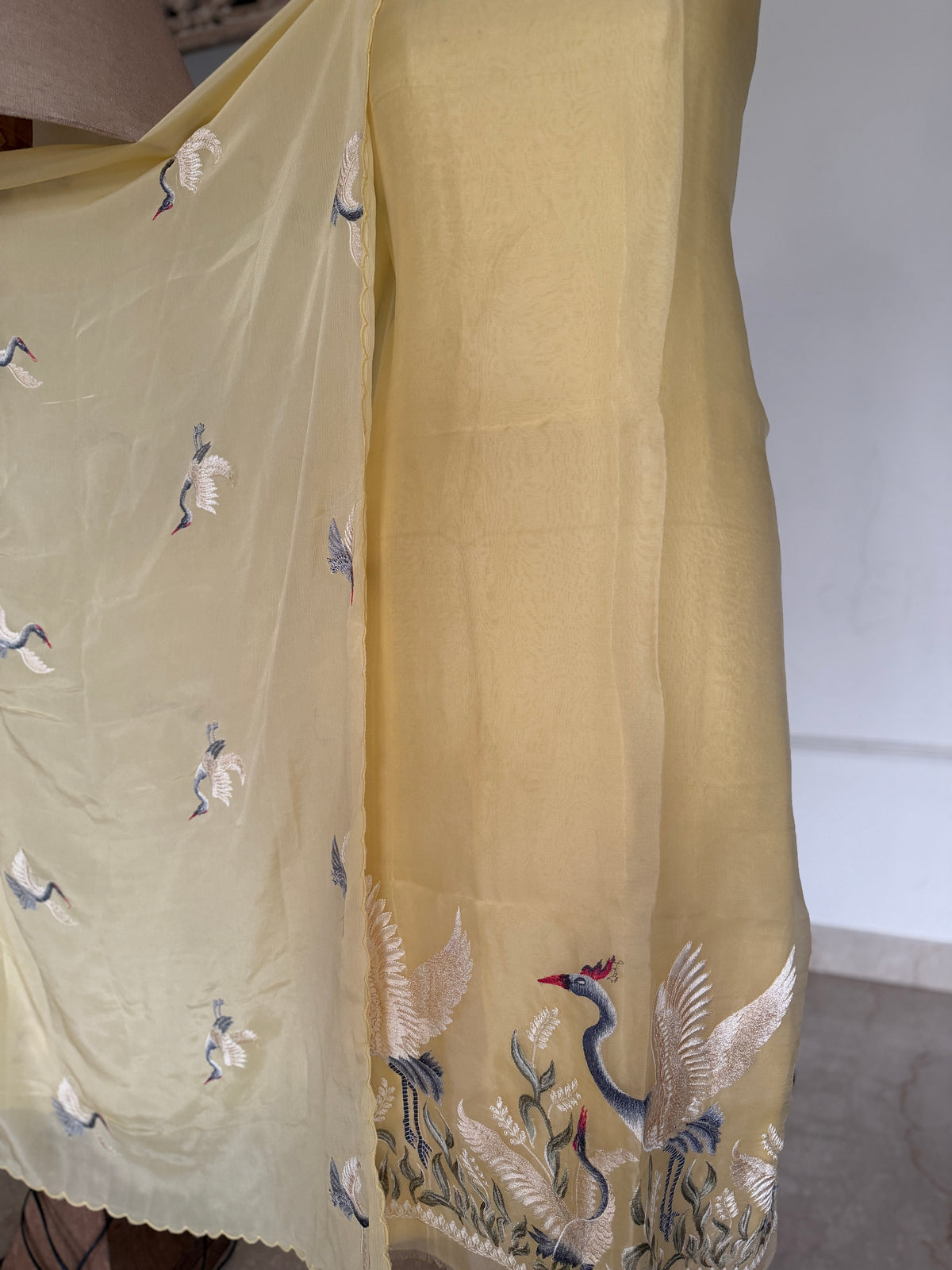 Yellow Blush Crane- 3 Piece Suit Set