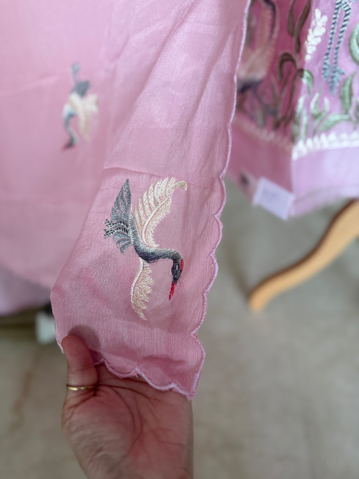 Coral Blush Crane- 3 Piece Suit Set