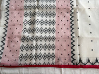 SHADA LAL- White muslin jamdani handwork comes with blouse piece