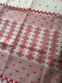 LAL PAAR- White muslin jamdani handwork comes with blouse piece