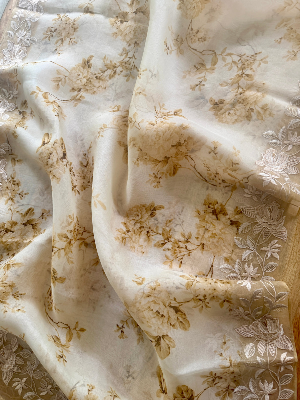 Soft Beige Floral- 3 Piece Suit Set