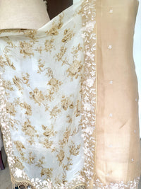 Soft Beige Floral- 3 Piece Suit Set