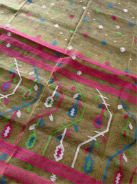 SABUJ BOU -Green muslin jamdani hand weaving