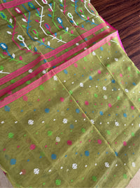SABUJ BOU -Green muslin jamdani hand weaving
