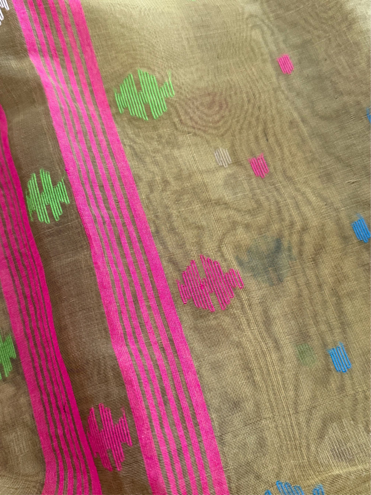 SABUJ BOU -Green muslin jamdani hand weaving