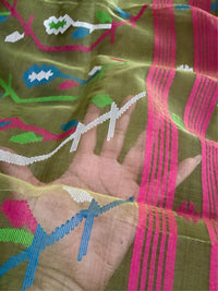 SABUJ BOU -Green muslin jamdani hand weaving