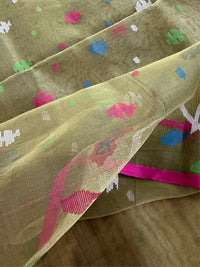 SABUJ BOU -Green muslin jamdani hand weaving