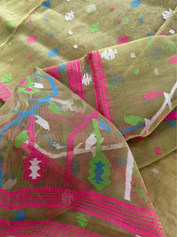 SABUJ BOU -Green muslin jamdani hand weaving