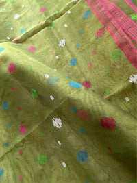 SABUJ BOU -Green muslin jamdani hand weaving