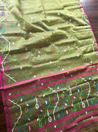 SABUJ BOU -Green muslin jamdani hand weaving