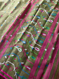 SABUJ BOU -Green muslin jamdani hand weaving