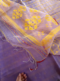 KOLKE PHOOL - Light purple muslin jamdani comes with blouse piece