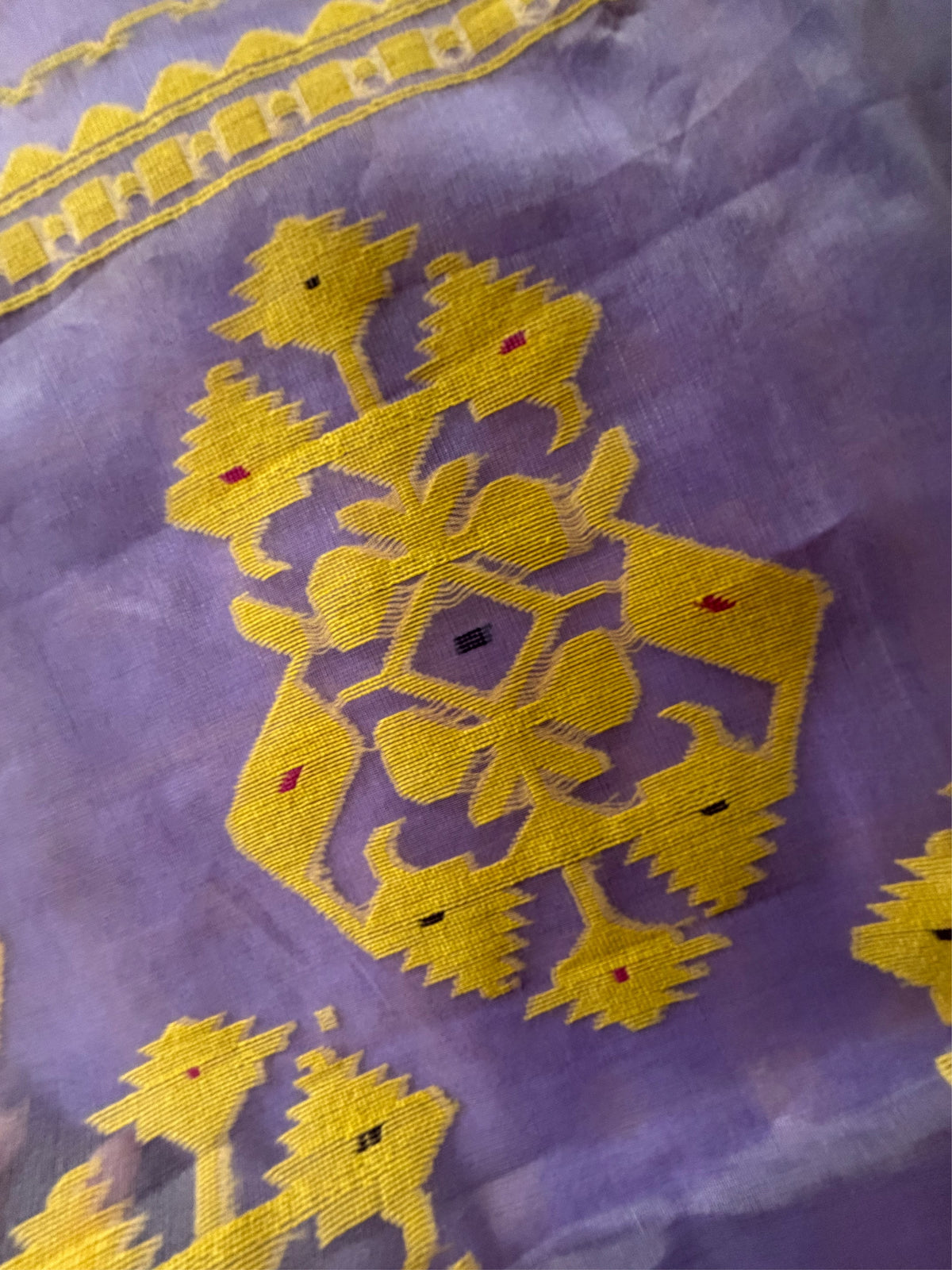 KOLKE PHOOL - Light purple muslin jamdani comes with blouse piece