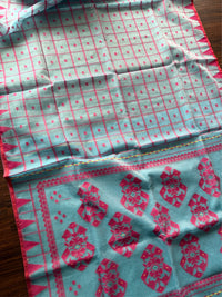NEEL DIGANTE - Light blue muslin jamdani comes with blouse piece