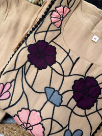 Beige Bloom-3 Piece Suit Set