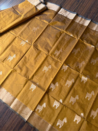 SONAR CHAYYA- Brown cotton silk saree with zari work comes with blouse piece.