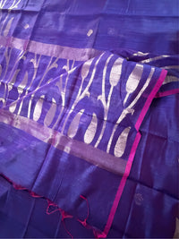 AMBARI UTSAV - Purple cotton silk saree with zari work comes with blouse piece.