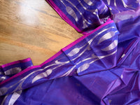 AMBARI UTSAV - Purple cotton silk saree with zari work comes with blouse piece.