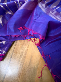 AMBARI UTSAV - Purple cotton silk saree with zari work comes with blouse piece.