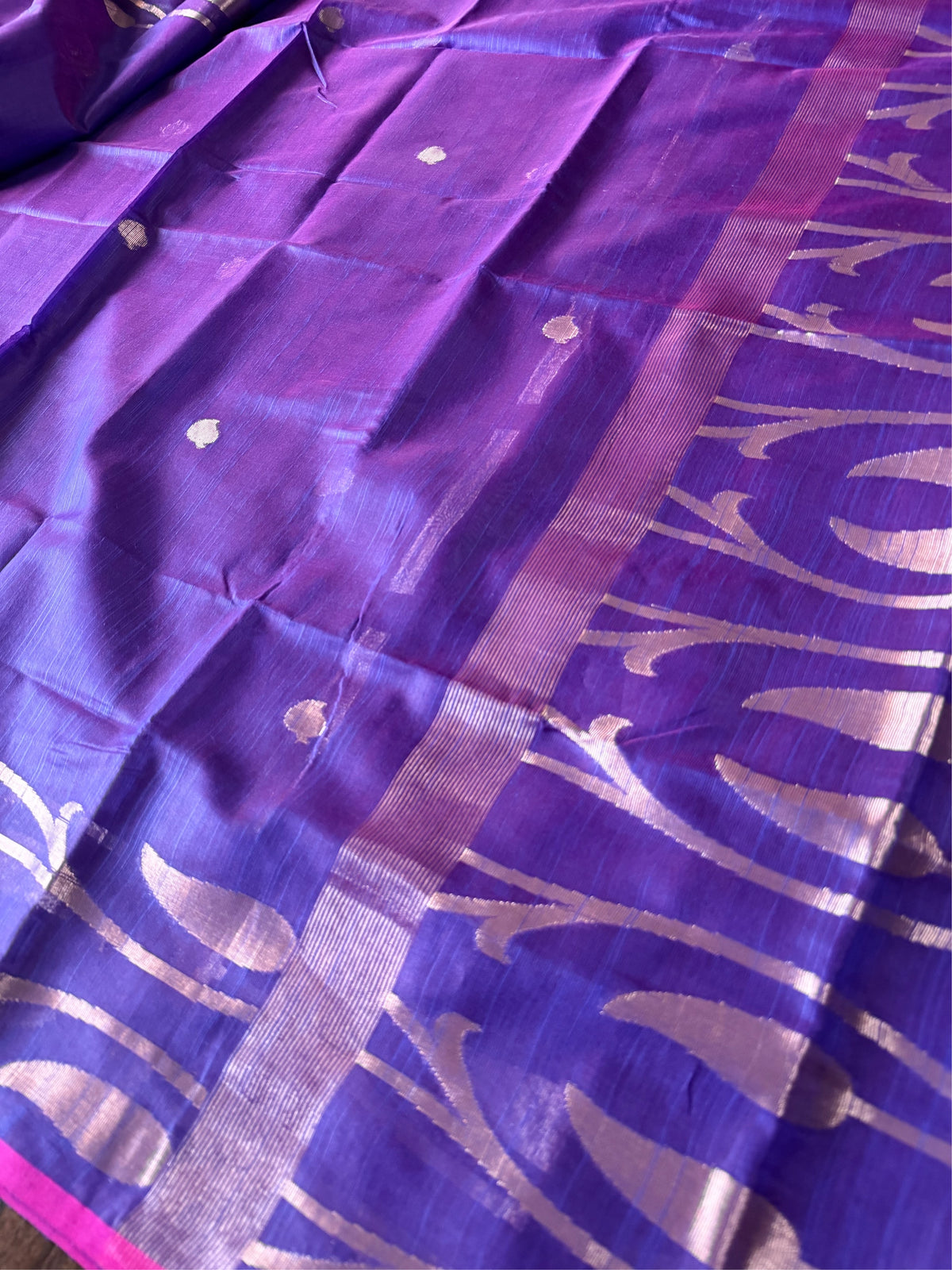 AMBARI UTSAV - Purple cotton silk saree with zari work comes with blouse piece.