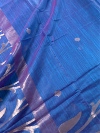 INDRA NEEL - Blue cotton silk saree with zari work comes with blouse piece.