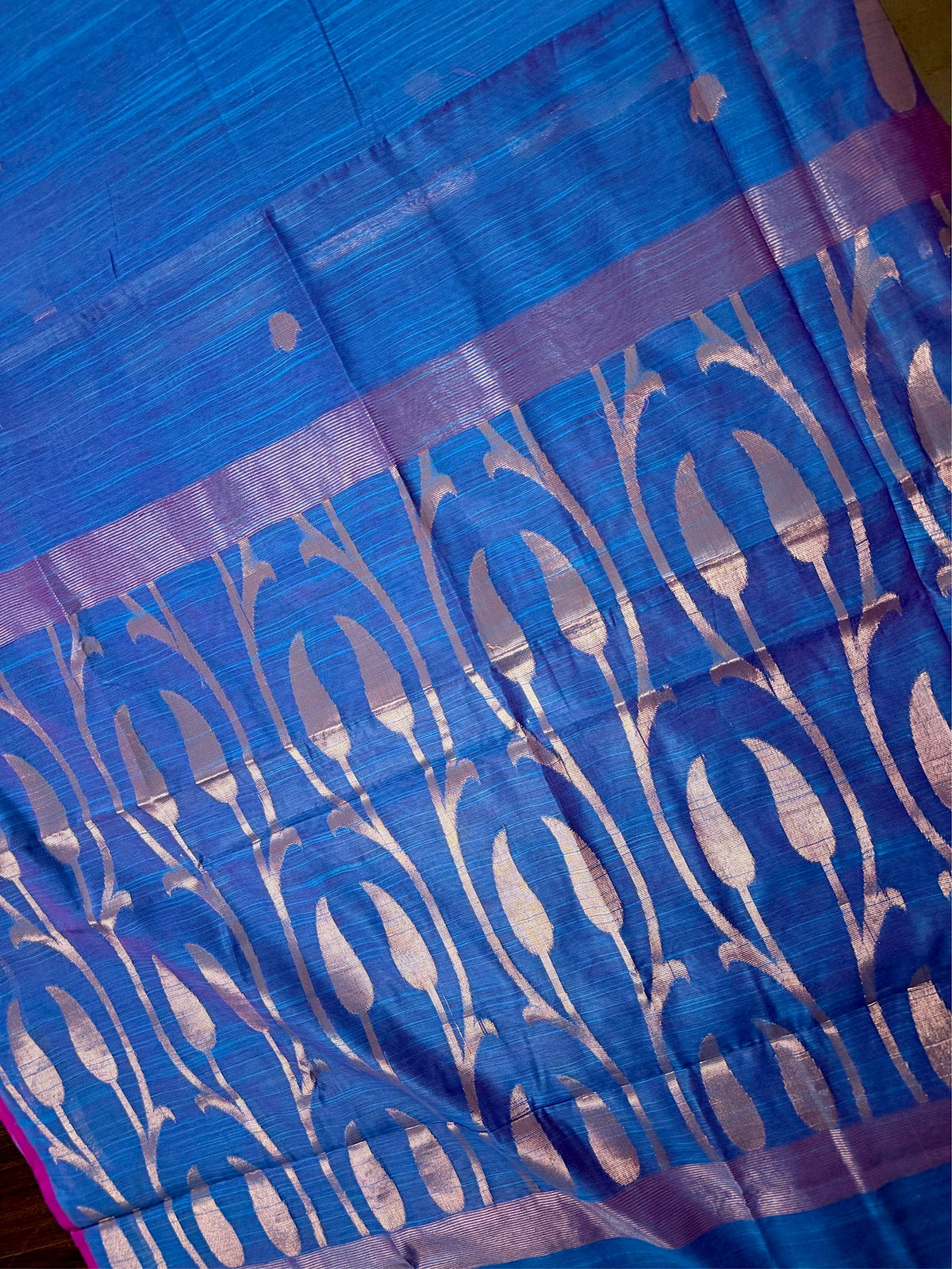 INDRA NEEL - Blue cotton silk saree with zari work comes with blouse piece.