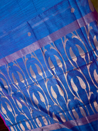 INDRA NEEL - Blue cotton silk saree with zari work comes with blouse piece.