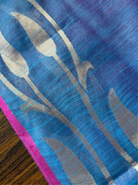INDRA NEEL - Blue cotton silk saree with zari work comes with blouse piece.