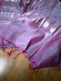 LAVANI  - Light purple cotton silk saree with zari work comes with blouse piece.
