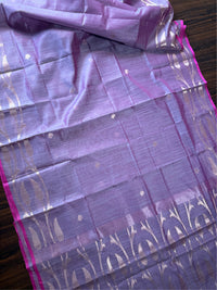 LAVANI  - Light purple cotton silk saree with zari work comes with blouse piece.