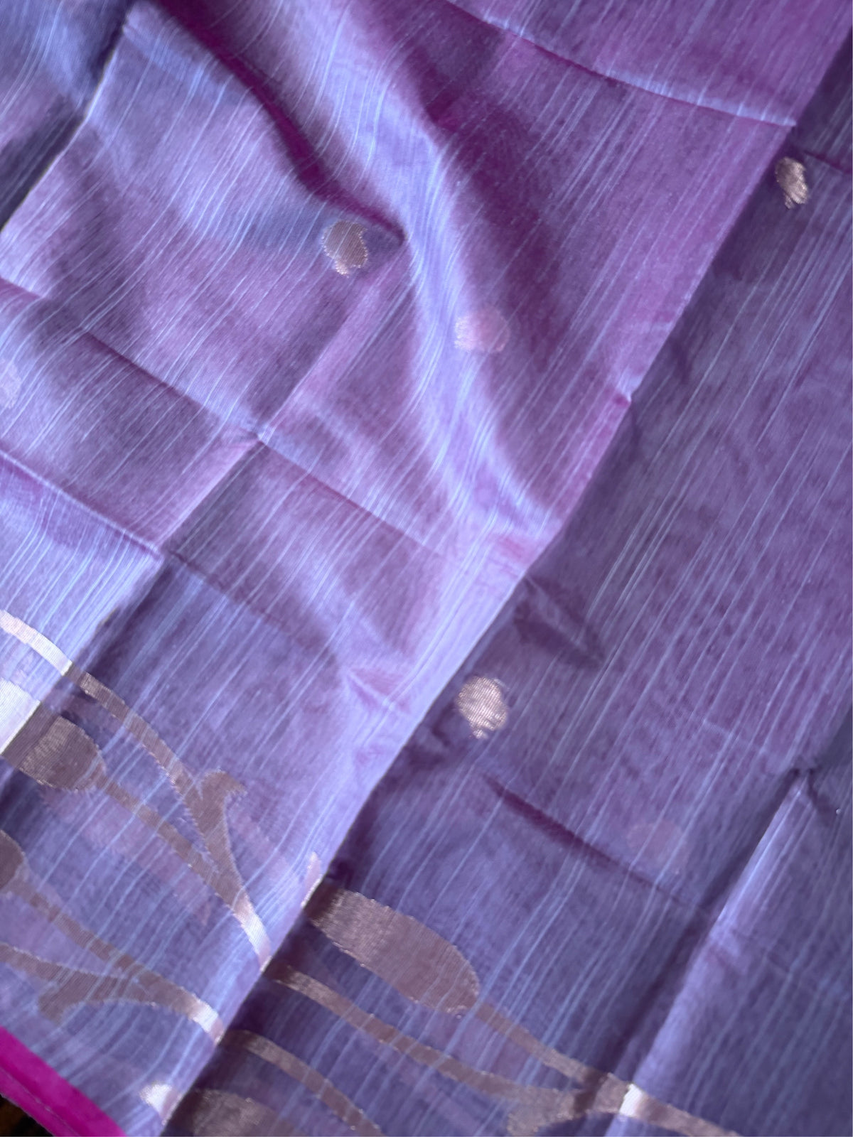 LAVANI  - Light purple cotton silk saree with zari work comes with blouse piece.
