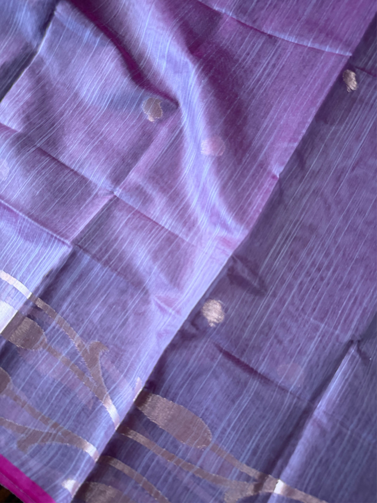 LAVANI  - Light purple cotton silk saree with zari work comes with blouse piece.