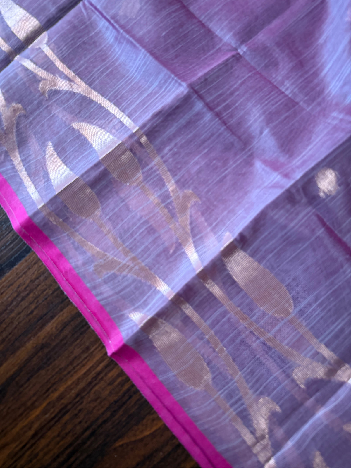 LAVANI  - Light purple cotton silk saree with zari work comes with blouse piece.