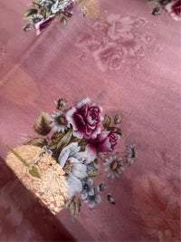 DUSTY CORAL- Soft muted pink mauve brown comes with blouse piece