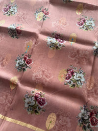 DUSTY CORAL- Soft muted pink mauve brown comes with blouse piece