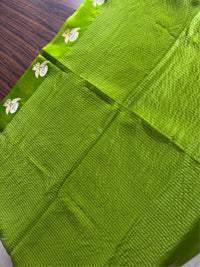 EMERALD BLOOM -Green with gold zari work comes with blouse piece
