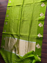 EMERALD BLOOM -Green with gold zari work comes with blouse piece